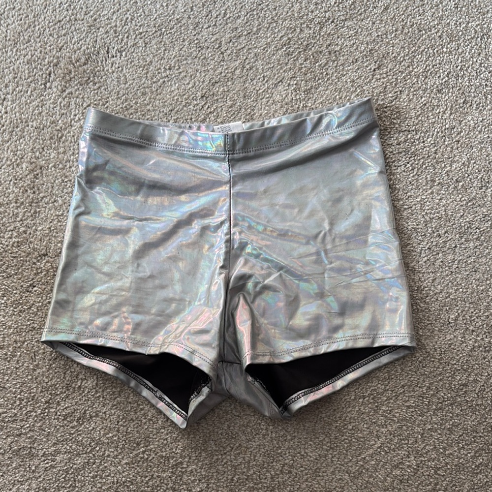 Rave Holographic Silver Shorts